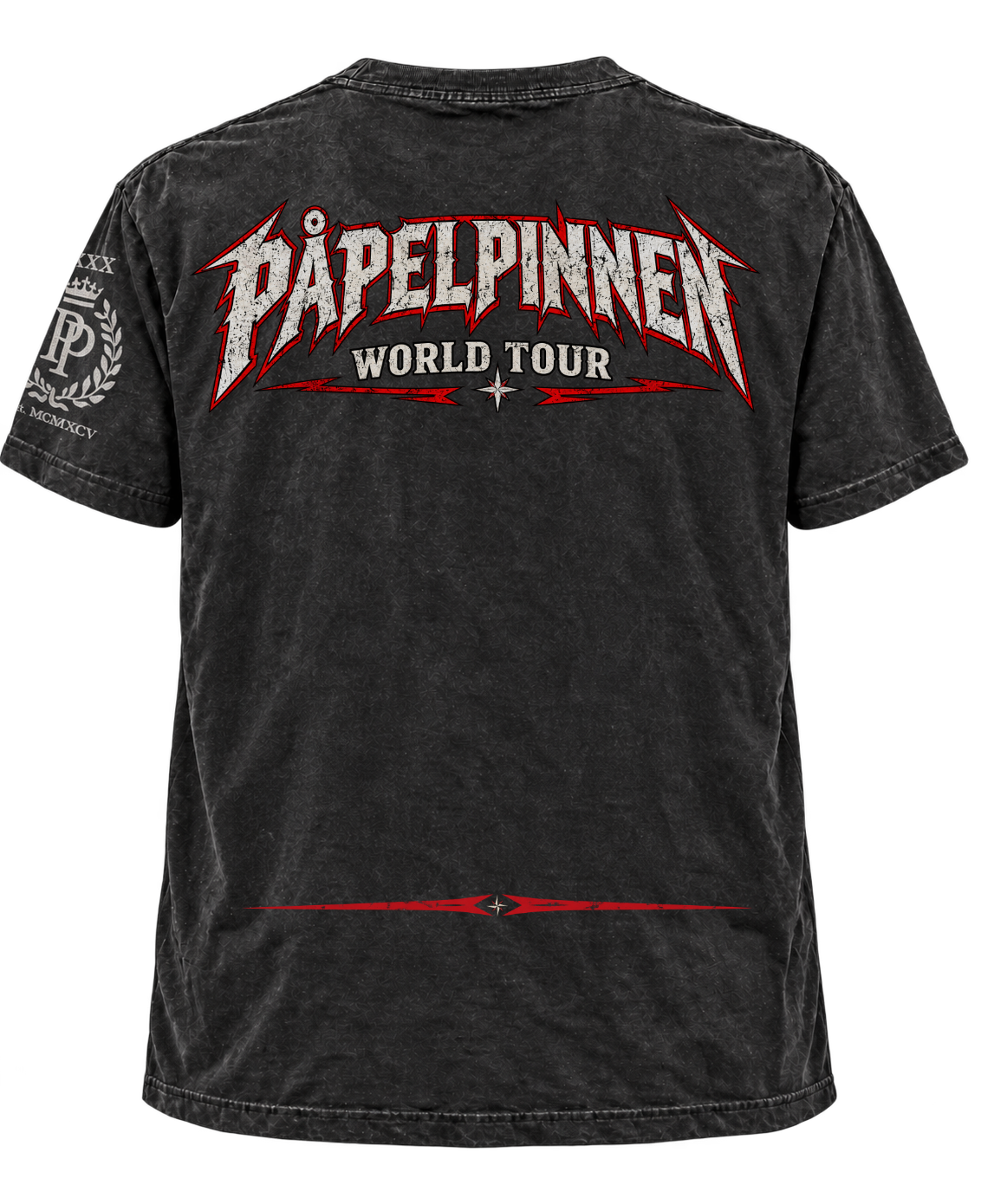Svart Påpelpinnen World Tour T-shirt bakifrån